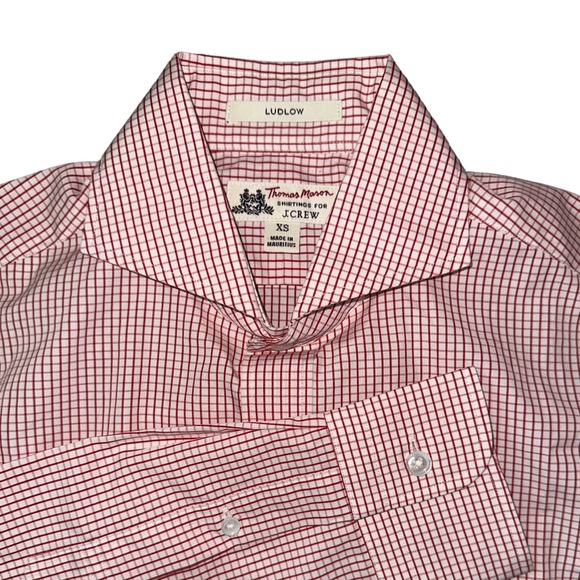 Thomas Mason For J. Crew Ludlow Slim Fit Small Check Plaid Dress Shirt - Picture 4 of 6